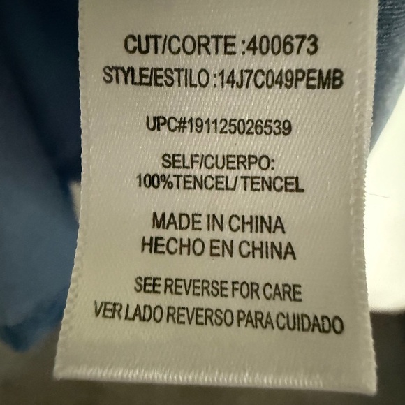 HeartSoul Embroidered Chambray Top Plus Size 1X Boho - Picture 10 of 11